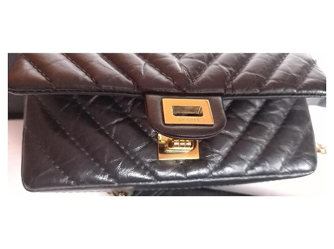 Chanel, Borsa di banana 2.55 Nero lucido. - vista 12