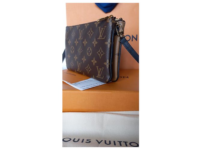 Louis Vuitton Reißverschlusstasche mit Monogramm-Futter Karamell - Ansicht 3