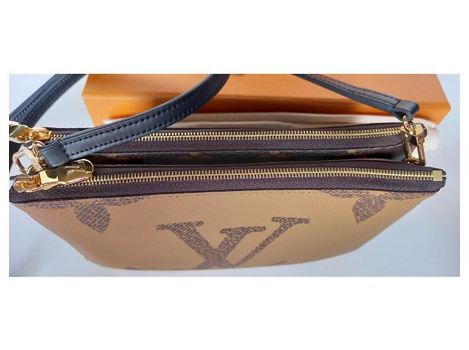 Louis Vuitton Reißverschlusstasche mit Monogramm-Futter Karamell - Ansicht 4