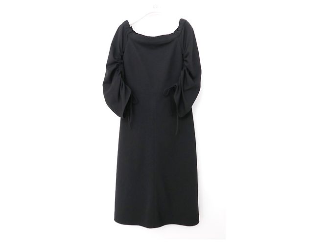 Tibi Schulterfreies schwarzes Crpe-Kleid - Ansicht 2