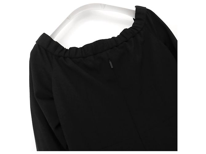 Tibi Schulterfreies schwarzes Crpe-Kleid - Ansicht 3