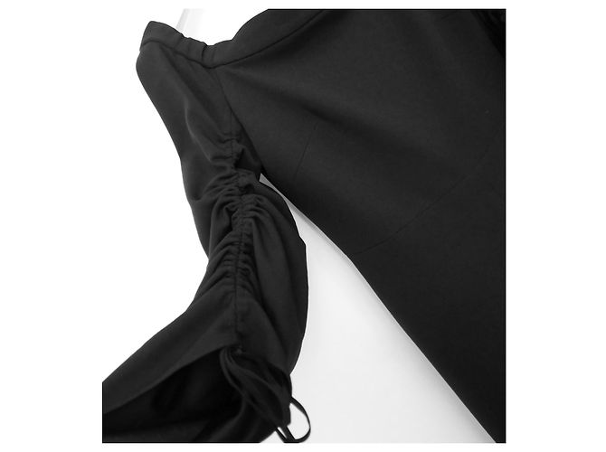Tibi Schulterfreies schwarzes Crpe-Kleid - Ansicht 4