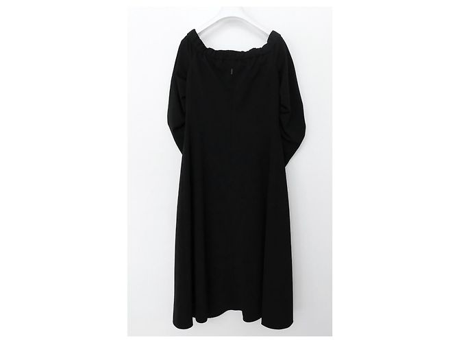 Tibi Schulterfreies schwarzes Crpe-Kleid - Ansicht 5