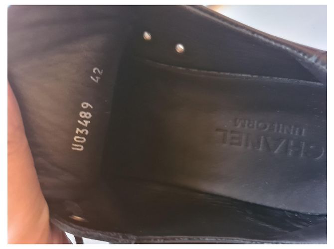Sneakers Chanel in pelle 42 Nero - vista 3