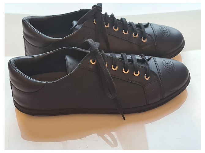 Sneakers Chanel in pelle 42 Nero - vista 5