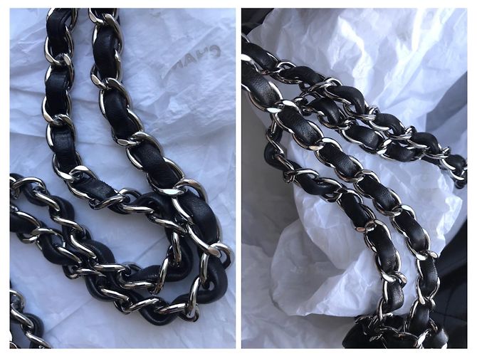 Chanel Timeless Classic Dbl Flap Bag Plata HW 23 cm Negro - vista 13