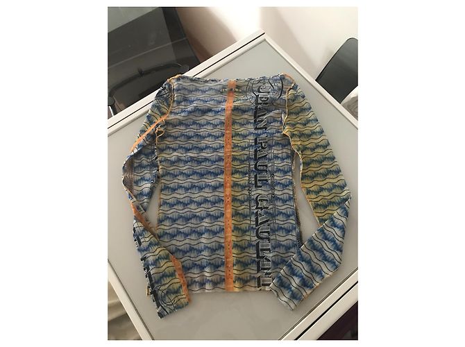 Top in mesh Jean Paul Gaultier con motivo tatuaggio Multicolore - vista 7