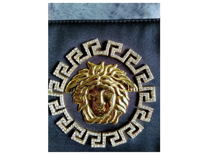 Borsa Gianni Versace in seta nera Nero - vista 4
