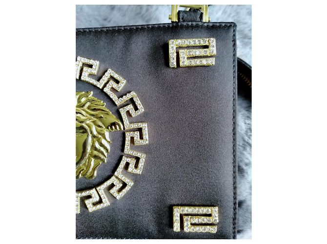 Borsa Gianni Versace in seta nera Nero - vista 5