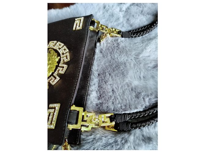 Borsa Gianni Versace in seta nera Nero - vista 6