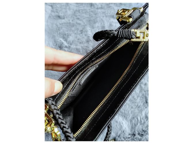 Borsa Gianni Versace in seta nera Nero - vista 7