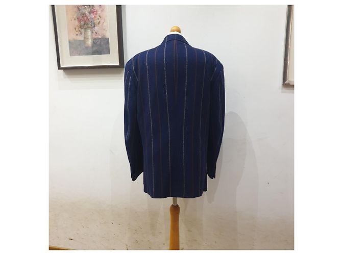 Trussardi giacca vintage righe Blu - vista 2