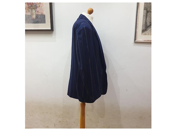 Trussardi giacca vintage righe Blu - vista 3