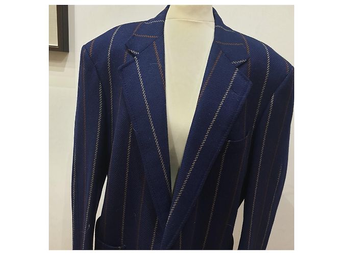 Trussardi giacca vintage righe Blu - vista 5