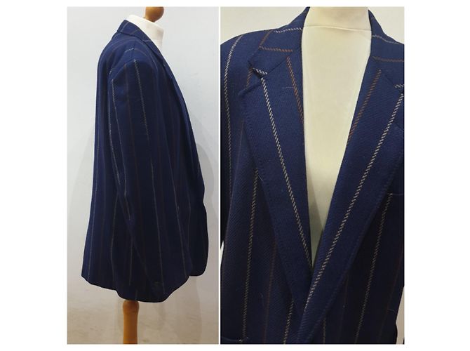Trussardi giacca vintage righe Blu - vista 6