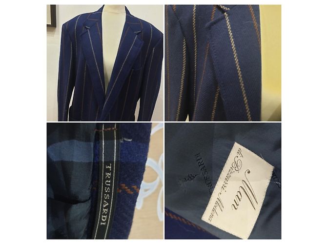 Trussardi giacca vintage righe Blu - vista 9