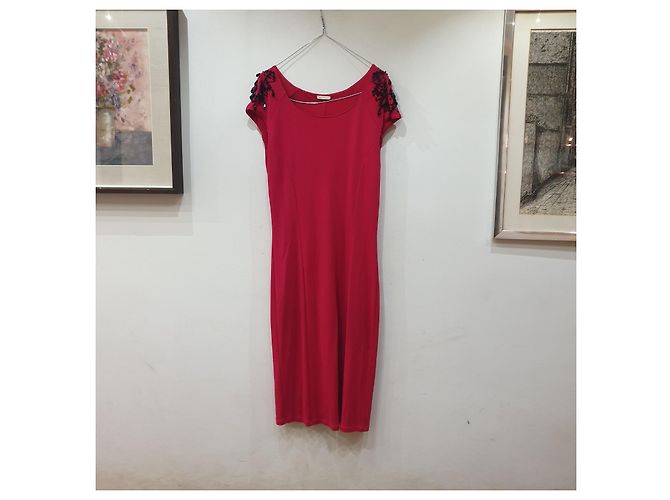 Marella rotes Kleid mit Perlen - Ansicht 13