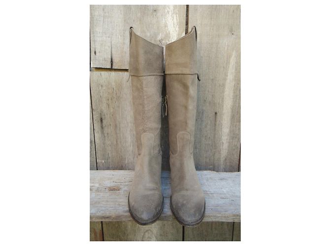 Sartore Nubuk Reitstiefel Beige Größe 37 - Ansicht 3