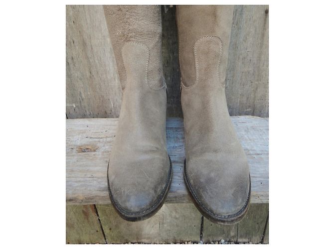 Sartore Nubuk Reitstiefel Beige Größe 37 - Ansicht 4