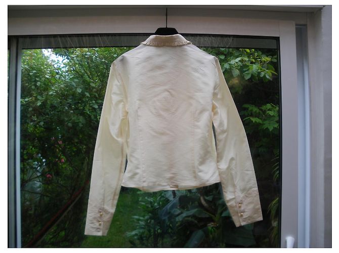 Camisa de seda Etro beige con botones de perlas - vista 2