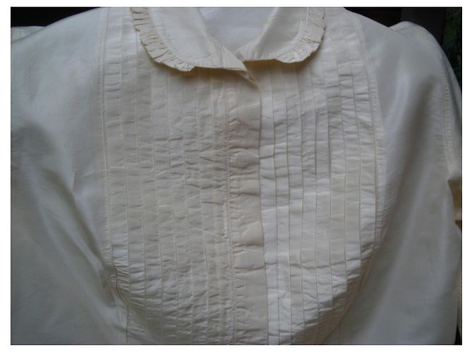 Camisa de seda Etro beige con botones de perlas - vista 3