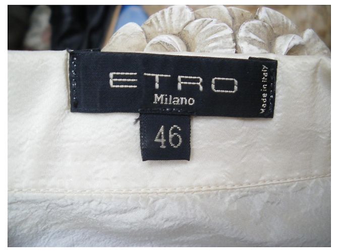Camisa de seda Etro beige con botones de perlas - vista 7