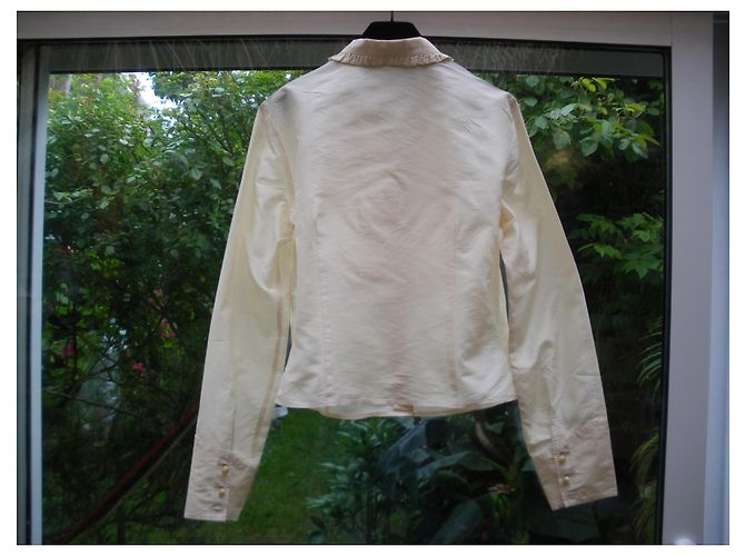 Camisa de seda Etro beige con botones de perlas - vista 9