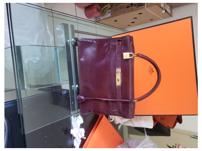 Hermès Kelly vintage anni tardi 70 Bordò - vista 5
