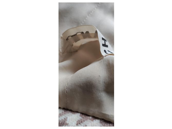 Tailleur Chanel de Saia Houndstooth Lã e Cashmere Bege Multicor - vista 8