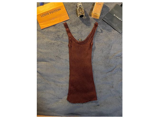 Louis Vuitton Top de Seda Marrón Castaño - vista 10