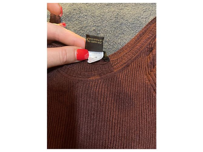 Louis Vuitton Top de Seda Marrón Castaño - vista 4