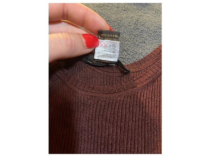 Louis Vuitton Top de Seda Marrón Castaño - vista 5