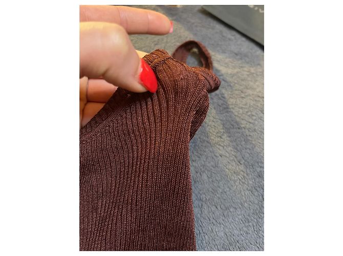 Louis Vuitton Top de Seda Marrón Castaño - vista 6