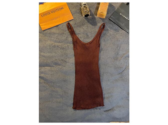 Louis Vuitton Top de Seda Marrón Castaño - vista 8