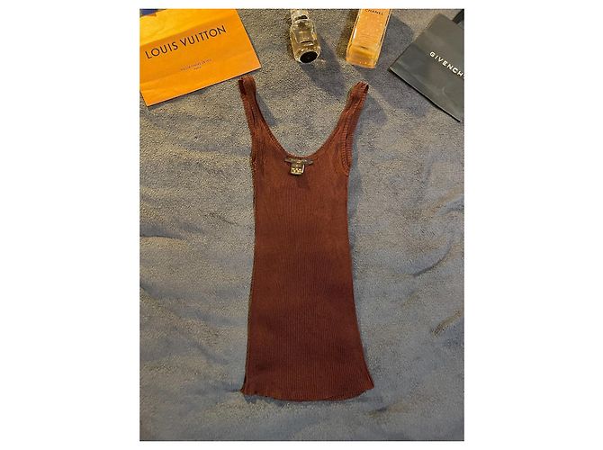 Louis Vuitton Top de Seda Marrón Castaño - vista 9