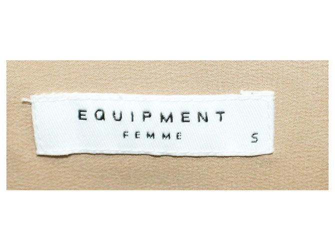 Equipment Mono corto de seda marrón claro con cinturón - vista 6