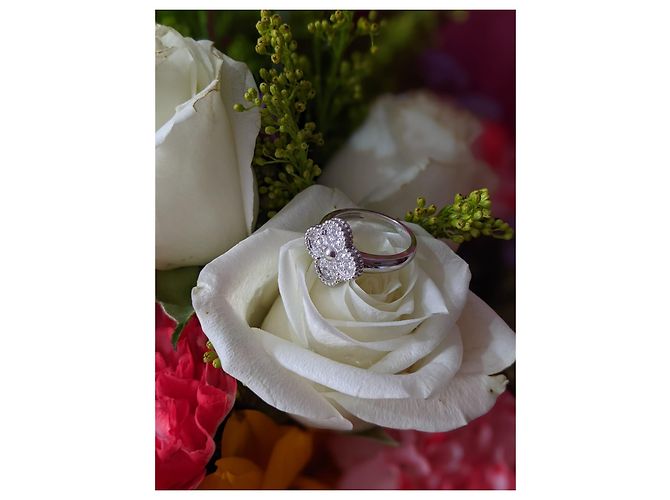 Van Cleef & Arpels Van Cleef e Arpels VCA 18k Anello in oro bianco vintage Alhambra con diamanti Argento - vista 15