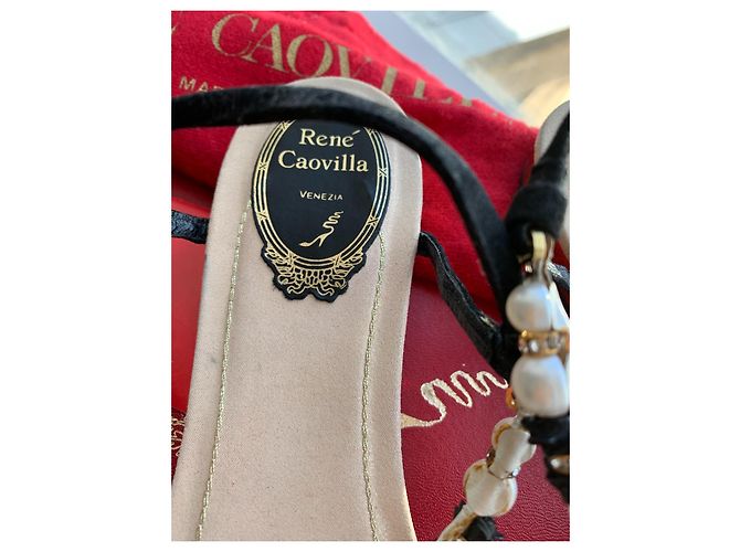Sandali Rene Caovilla in pelle dorata D'oro - vista 6