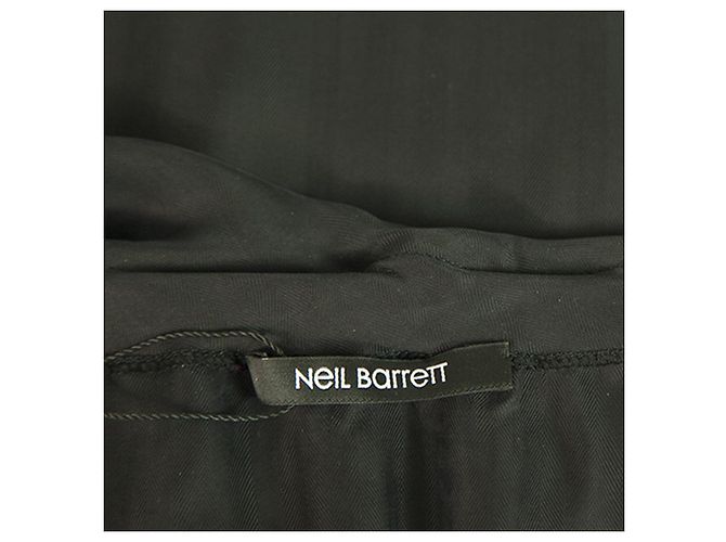 Neil Barrett Mini abito nero con spalle scoperte e volant ampio taglia S - vista 3