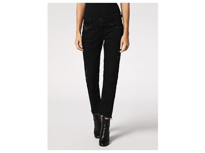Jeans Diesel Belthy-Ankle distressed NWT W27 eu32 Preto - vista 2