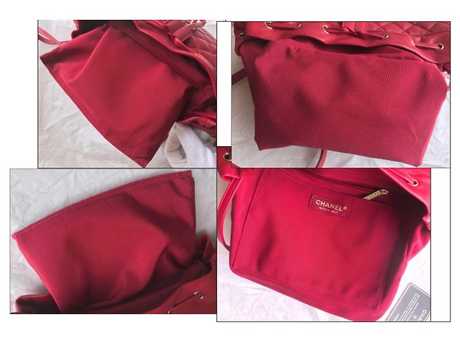 Chanel Mochila acolchoada atemporal com cartão Vermelho - vista 10