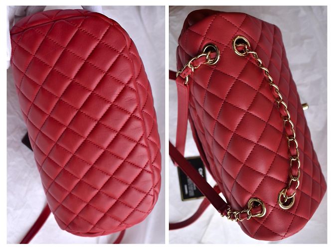 Chanel Mochila acolchoada atemporal com cartão Vermelho - vista 13
