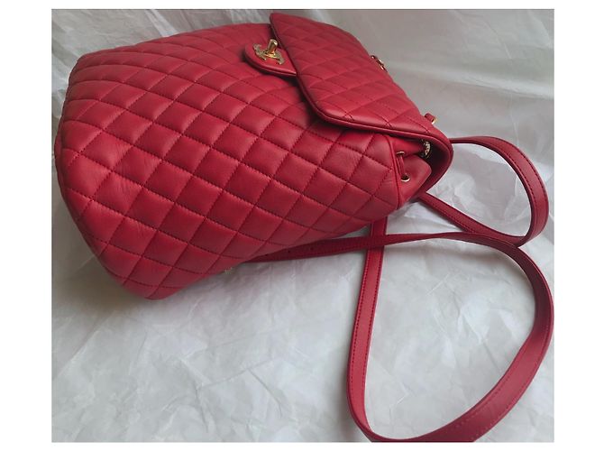Chanel Mochila acolchoada atemporal com cartão Vermelho - vista 5