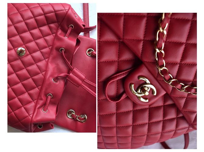 Chanel Mochila acolchoada atemporal com cartão Vermelho - vista 7
