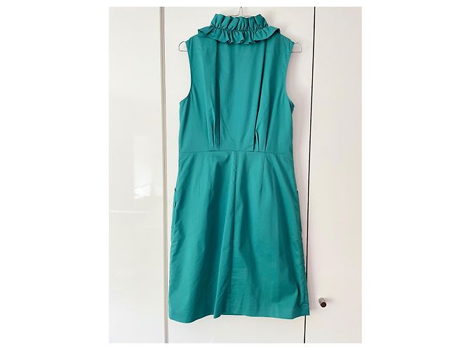 Vestido de verano de algodón verde Elie Tahari - vista 5