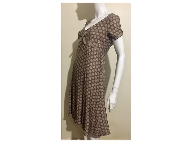Joseph Vestido de seda taupe con lunares Gris pardo Marrón claro - vista 2