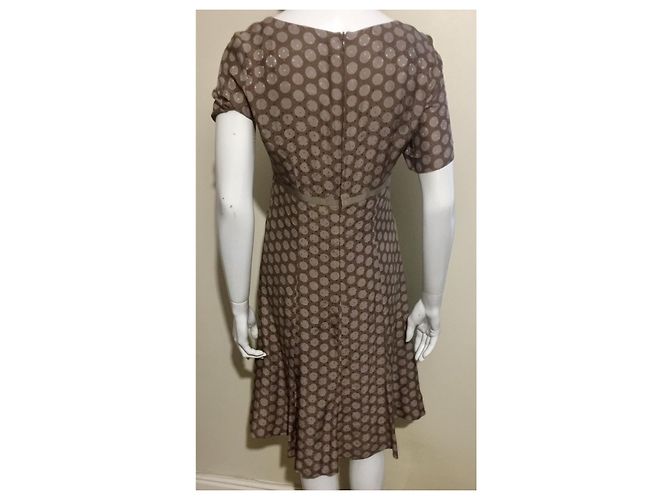 Joseph Vestido de seda taupe con lunares Gris pardo Marrón claro - vista 3