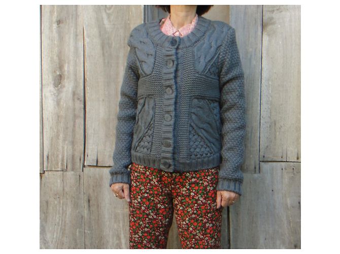 cárdigan con forro de lana y seda Talla Dolce & Gabbana 40 Gris - vista 3