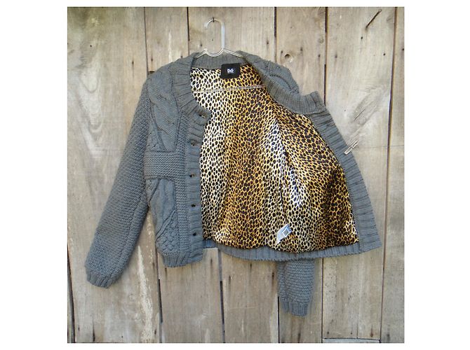 cárdigan con forro de lana y seda Talla Dolce & Gabbana 40 Gris - vista 5