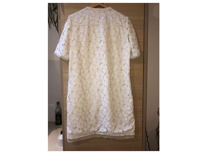 Diane Von Furstenberg Vestido recto de encaje Warner de DvF Blanco Crudo - vista 10